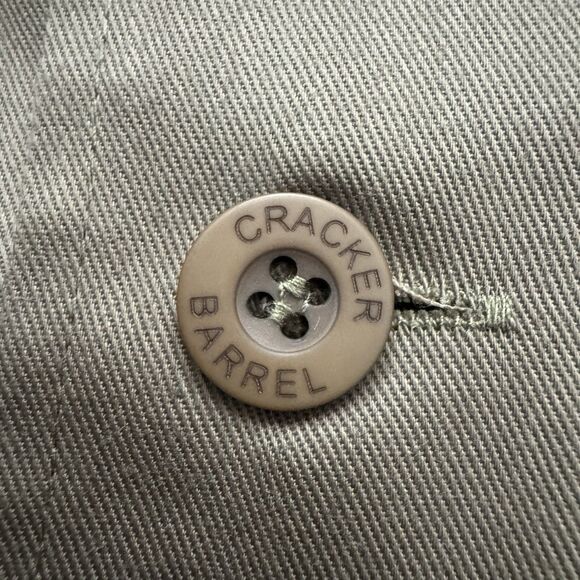 NWT Cracker Barrel Shirt Men Size M Green Chef Coat Employee Cook Uniform Button - Picture 4 of 8